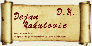 Dejan Makulović vizit kartica